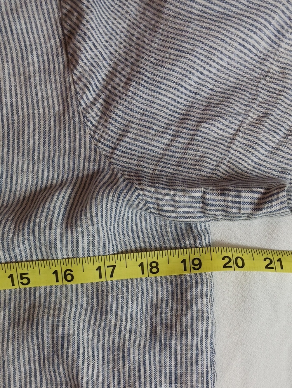 Quince Button Up Top Linen Oversized Pinstripes Cool Preppy Coastal Size XS - Picture 5 of 7
